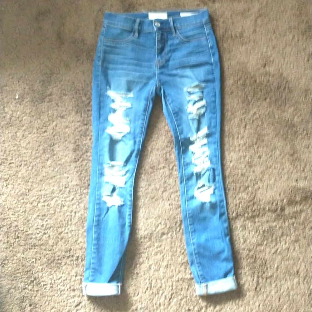 PACSUN skinny super stretch ripped jeans leggings size 25